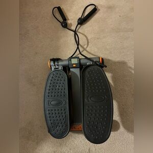 Black and Orange Stepper with Resistance Bands